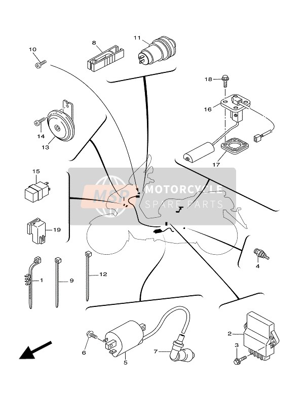 5BRF13350000, Collier,  Faisceau El, Yamaha, 0